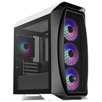 Aerocool AEROONEMINIFROST – caja PC Micro ATX, 4 ventiladores, 2 paneles, blanco