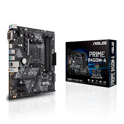 ASUS PRIME B450M-A – Placa base AMD AM4 mATX con conector Aura Sync RGB, DDR4 3200 MHz, M.2, HDMI 2.0b, SATA 6 Gbps y USB 3.1 Gen. 2, soporta Ryzen 3000