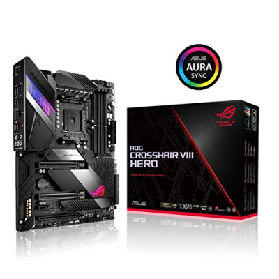 ASUS ROG Crosshair VIII Hero X570 – ATX Motherboard con PCIe 4.0, LAN integrada de 2,5 Gbps, USB 3.2, SATA, M.2, nodo y Aura Sync RGB Iluminación