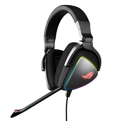 Asus ROG Delta – Auriculares gaming RGB con Hi-Res ESS Quad-DAC, efecto de iluminación circular RGB y conector USB-C para PC, consolas y juegos móviles
