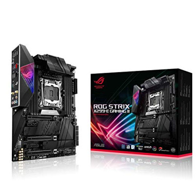 ASUS ROG Strix X299-E – Gaming II ATX placa base para juegos (Intel X299) LGA 2066, Wi-Fi 6 (802.11ax), 2.5 GBS LAN, 8X DIMM máx. 256GB, USB 3.2 Gen 2, 8X SATA, 3X M.2, OLED y Aura Sync RGB