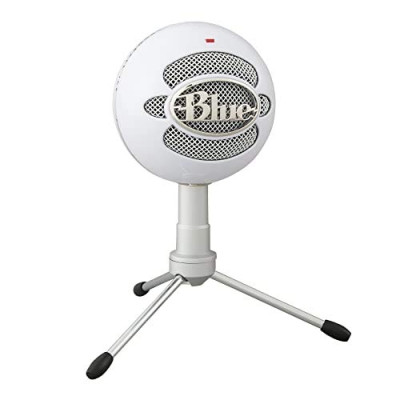 Blue Microphones Snowball ICE – Micrófono USB para grabación y transmisión en PC y Mac, cápsula de condensador cardioide, soporte ajustable, Plug and Play, color Blanco