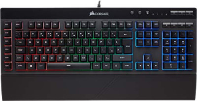 Corsair K55 RGB – Teclado Gaming (retroiluminación multicolor RGB, QWERTY), negro [España]