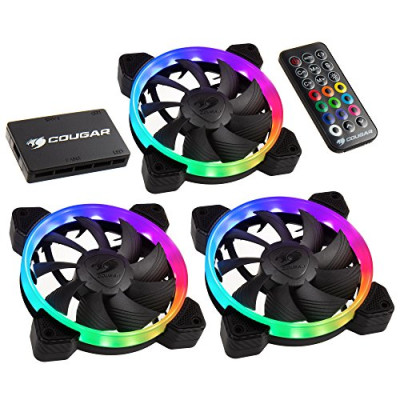 Cougar – Kit de refrigeración HPB RGB con 3 Ventiladores + Caja Core LED + Mando a Distancia