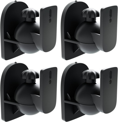 deleyCON 4X – Soporte Universal para Altavoces y Bafles de Grado de Rotación + Inclinación hasta 3,5kg de Carga Instalación en Paredes y Techos – Negro