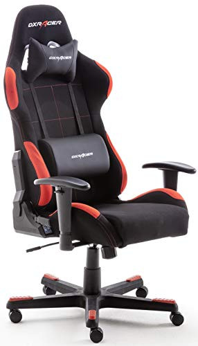DX Racer 62501SR4 – Silla gaming, plástico, reposabrazos, con ruedas, altura ajustable, Negro/Rojo, 78 x 52 x 124-134 cm
