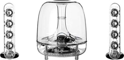 Harman/Kardon Soundsticks III – Sistemas de Altavoces de sobremesa (LED con 2 Altavoces satélite, subwoofer, 3.5 mm), Color Transparente