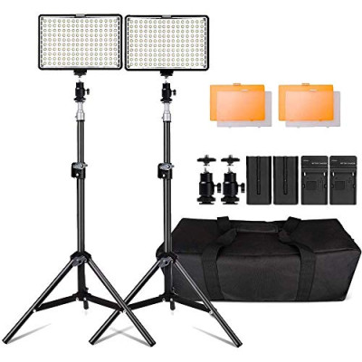 Kit de LED Iluminación,Yeeteem 160 Regulable Ultra High Power Panel Cámara Digital / Videocámara Video Light con Soporte de Luz de Estudio de 79