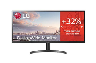 LG 34WL500-B – Monitor Profesional UltraWide WFHD de 86.6 cm (34″con Panel IPS (2560 x 1080 píxeles, 21:9, 300 CD/m², sRGB >99%, 1000:1, 5 ms GtG, 75 Hz, FreeSync, HDMI x2, AuricularesColor Negro