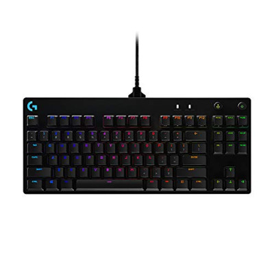 Logitech G PRO TKL Teclado Gaming Mecánico sin teclado numérico – Teclas GX-Clicky Azules, RGB LIGHTSYNC, Diseño portátil para esports, Cable Micro USB Desmontable, Disposición QWERTY US - Negro