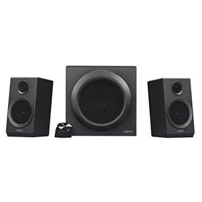 Logitech Z333 2.1 – Sistema de Altavoces con Subwoofer, Sonido Impactante, 80 Vatios de Pico, Graves Potentes, Entradas de 3,5 mm/RCA,PC/PS4/Xbox/TV/Móvil/Tablet/Reproductor de Música , Negro