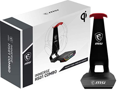 MSI Immerse HS01 Combo – Soporte Auriculares con Cargador Inalámbrico