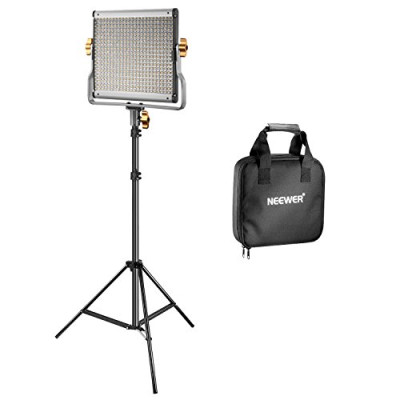 Neewer Kit Regulable Bi-Color 480 LED – de Vídeo y Luz de Soporte Incluye: 3200-5600K CRI 96  Panel de LED con Soporte U, 200-centímetro Soporte de Luz para Youtube Estudio Fotografía Video Grabaciones