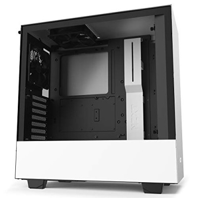 NZXT H510 – Caja PC Gaming Semitorre Compacta ATX Panel frontal E/S Puerto USB de Tipo C Panel lateral de Cristal Templado Preparado para Refrigeración líquida Blanco/Negro