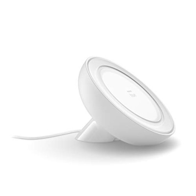 Philips Hue Bloom – Lámpara de mesa conectada, luz de ambiente, controlable vía Smartphone y accesorios Hue, 16 millones de colores, color blanco