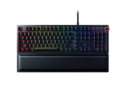 Razer Huntsman Elite USB QWERTY – Inglés de EE. UU. Negro - Teclado (Alámbrico, USB, Opto-mechanical key switch, QWERTY, LED RGB, Negro)