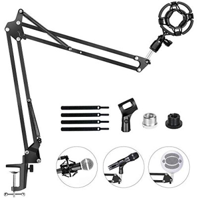 Soporte Micrófono Brazo con Araña para Snowball Blue Yeti – Microfono de pie Universal más de 45 mm para Mesa Estudio de Grabación, Radiodifusión
