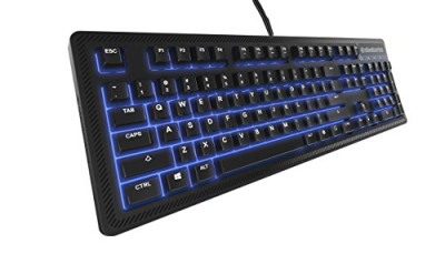 SteelSeries Apex 100 – Teclado para Juegos, con retroiluminación Azul, Teclas Macro, Gestión de Software, (PC/Mac) - Disposición Alemán