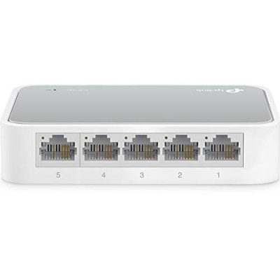 TP-Link TL-SF1005D – Conmutador Fast Ethernet con 5 Puertos (10/100 Mbps, Divisor de Ethernet y Escritorio, Concentrador de ethernet, Plug and Play, Bastante, sin Ventilador, No Gestionado)