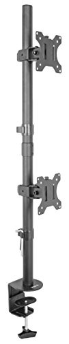 VIVO Dual LCD – Monitor Desk Mount Stand Heavy Duty Stacked, Holds Vertical 2 Screens up to 27″ ~ (by, [Importado de UK]